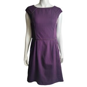 Lauren Ralph Lauren Purple Sleeveless A-Line Dress Size 12 Modest Career Work